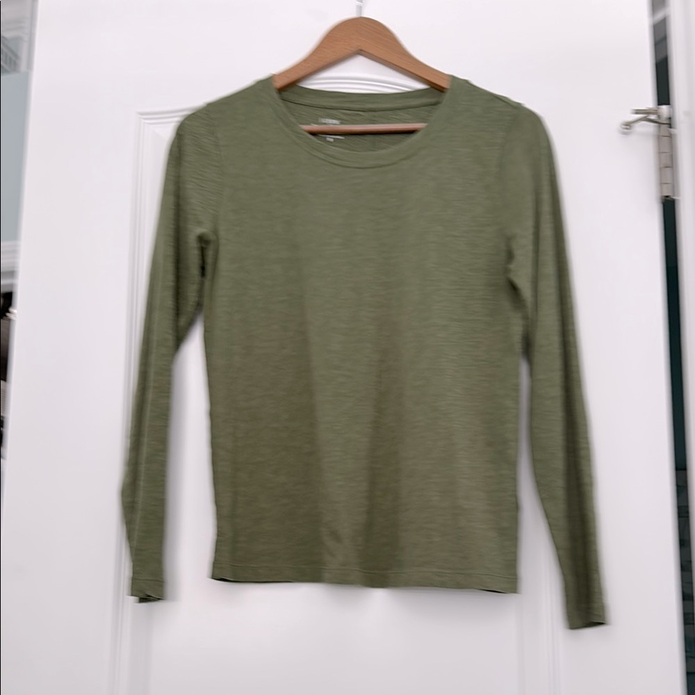 Olive Green Long Sleeve Top